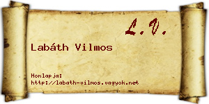 Labáth Vilmos névjegykártya